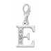 Handmade Personalised Letter E Clip On Charm with Rhinestones